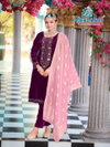 Pulkari By Mrudangi Pure Velvelt With Embroidered & Sequence Work Top With Bottom Dupatta Onlione Wholesale